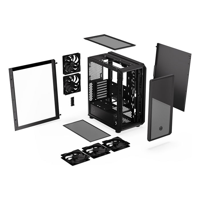 Endorfy Torre Midi EY2A010 Negra Vidrio Templado para Gaming