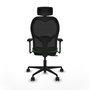 PIQUERAS Y CRESPO Silla de oficina Jorquera con mecanismo Sincro/Traslack, Verde y Negro