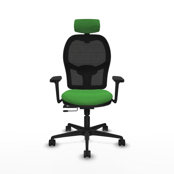 PIQUERAS Y CRESPO Silla de oficina Jorquera con mecanismo Sincro/Traslack, Verde y Negro