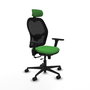 PIQUERAS Y CRESPO Silla de oficina Jorquera con mecanismo Sincro/Traslack, Verde y Negro