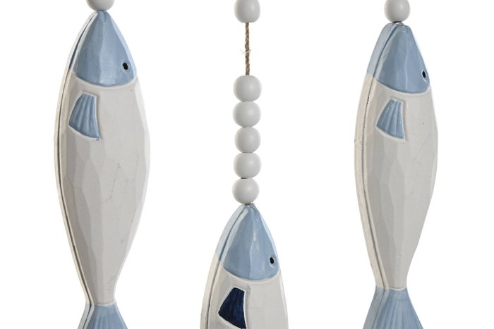 DKD Home Decor Decoración Colgante Resina de Peces, Azul y Blanco DKD Home Decor Decoración Colgante Resina de Peces, Azul y Blanco