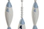 DKD Home Decor Decoración Colgante Resina de Peces, Azul y Blanco