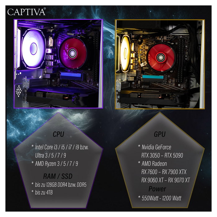 Captiva PC Gaming R92-769 AMD Ryzen 7 5700X 32GB 1TB SSD NVIDIA GeForce RTX 5060 Ti 8GB Windows 11 Home Torre Negra Captiva PC Gaming R92-769 AMD Ryzen 7 5700X 32GB 1TB SSD NVIDIA GeForce RTX 5060 Ti 8GB Windows 11 Home Torre Negra