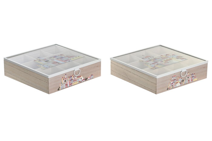 DKD Home Decor Caja de Infusiones Casitas Multicolor DKD Home Decor Caja de Infusiones Casitas Multicolor