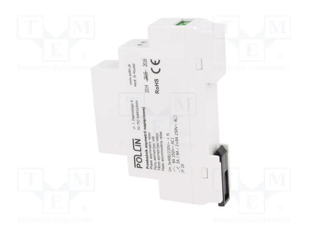 POLLIN MKF-12PK Relé de monitorización de tensión SPDT para raíl DIN POLLIN MKF-12PK Relé de monitorización de tensión SPDT para raíl DIN