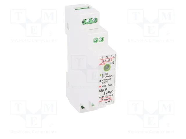 POLLIN MKF-12PK Relé de monitorización de tensión SPDT para raíl DIN POLLIN MKF-12PK Relé de monitorización de tensión SPDT para raíl DIN