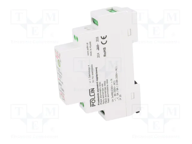 POLLIN MKF-12PK Relé de monitorización de tensión SPDT para raíl DIN POLLIN MKF-12PK Relé de monitorización de tensión SPDT para raíl DIN