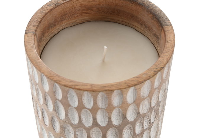 DKD Home Decor Vela de Cera de Soja Mango Tallada 530 g