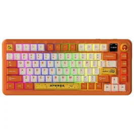 Ajazz AK820 MAX Teclado Mecánico Inalámbrico con Switches Orange White y Pantalla