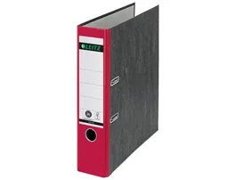 Leitz Archivador de palanca cartón jaspeado DIN A4 lomo 80 mm rojo