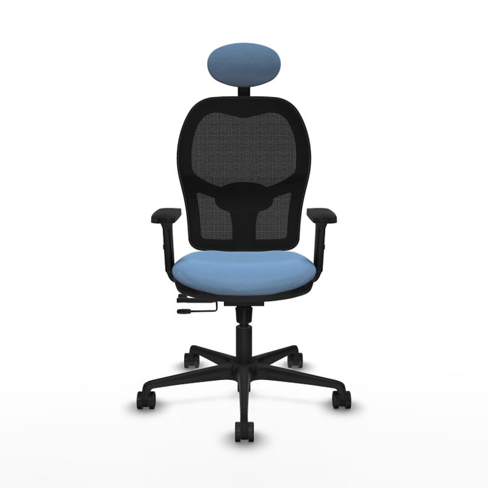 PIQUERAS Y CRESPO Silla de oficina Jorquera con mecanismo Sincro/Traslack, Azul cielo y Negro