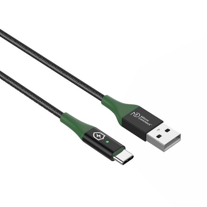 MicroConnect Cable USB-A a USB-C Smart Charge 2m Negro/Verde