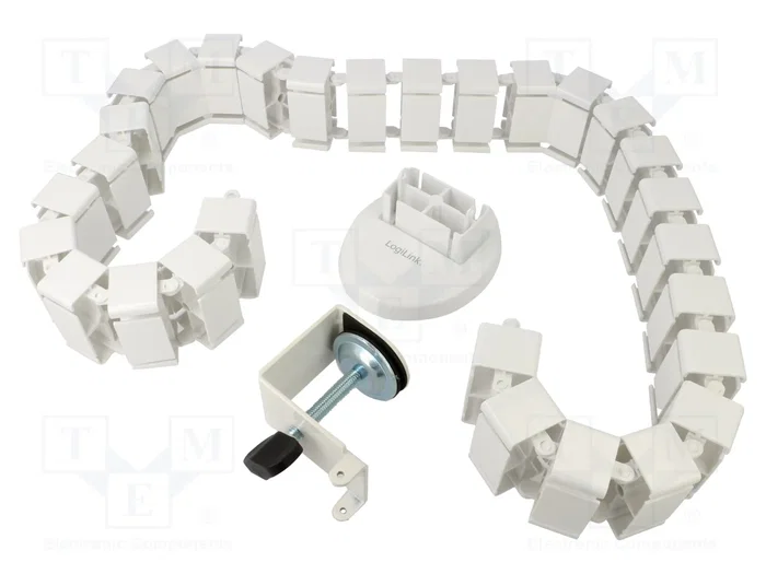 LogiLink Canal Flexible para Cables con Abrazadera, 1347x129 mm, Blanco LogiLink Canal Flexible para Cables con Abrazadera, 1347x129 mm, Blanco