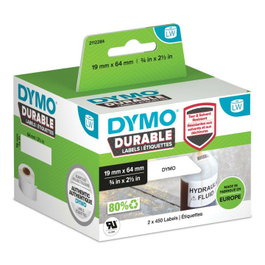 Dymo LW 19x64mm 2x450 Piezas Etiquetas Plástico Blancas Permanentes