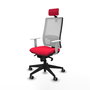 PIQUERAS Y CRESPO Silla de oficina Horna con mecanismo Sincro, Rojo y Blanco