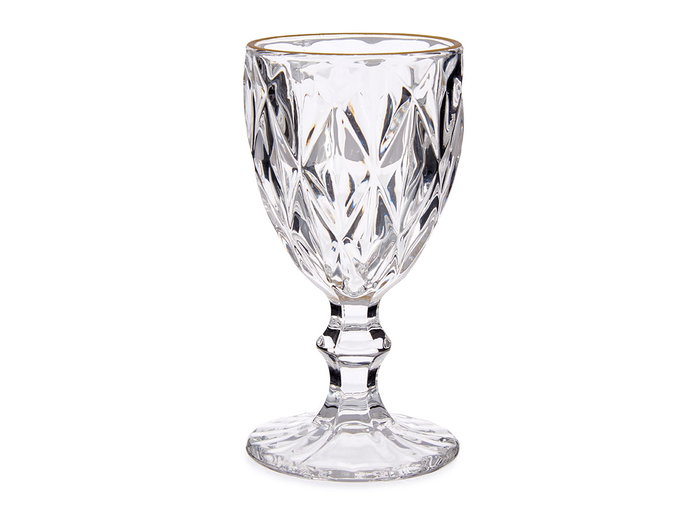 Vivalto Copa Agua 254ml Vidrio Transparente con Filo Oro 8x15.5x8 cm (Set de 36)
