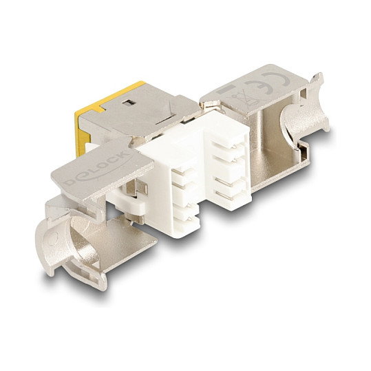 DeLOCK Módulo Keystone RJ45 hembra a LSA Cat.6A montaje sin herramientas amarillo Set 10 piezas