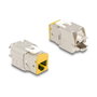 DeLOCK Módulo Keystone RJ45 hembra a LSA Cat.6A montaje sin herramientas amarillo Set 10 piezas