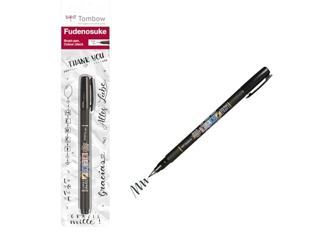 Tombow Fudenosuke Rotulador de Caligrafía Punta Pincel Blanda Negro Tombow Fudenosuke Rotulador de Caligrafía Punta Pincel Blanda Negro