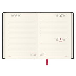 Agenda Anual (2026) Dohe Manaos Cosida Tapa Acolchada Polipiel Con Goma 170X240 D/P Negro