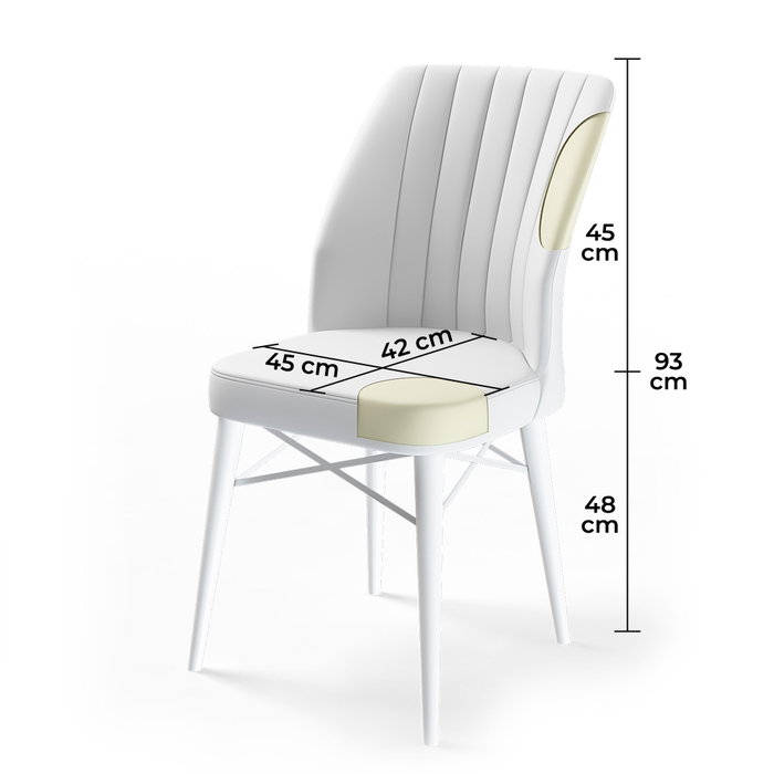 Hanah Home Juego de 6 Sillas Cappuccino y Negro, Tela Babyface, para Comedor
