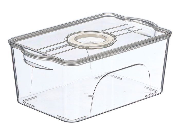 Kinvara Organizador Nevera con Tapa Mediano Blanco 26x10x16 cm (Set de 12)