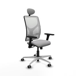 PIQUERAS Y CRESPO Silla de oficina Motilla con mecanismo Sincro, Gris claro y Blanco