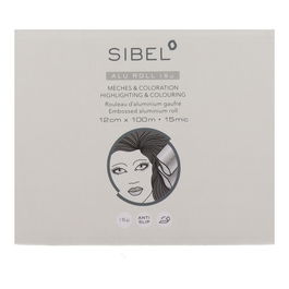 Sinelco Sibel Rollo de Hojas de Aluminio Plata para Peluquería 12 cm x 100 m - Para Mechas y Decoloración