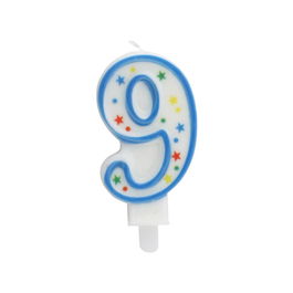 Party Time Vela Aniversario Número 9, Decoración Tarta, 9.5 cm