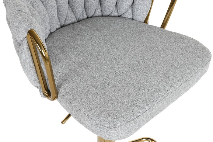 DKD Home Decor Taburete Moderno Gris Dorado 55 x 100 x 53 cm (2 Unidades)
