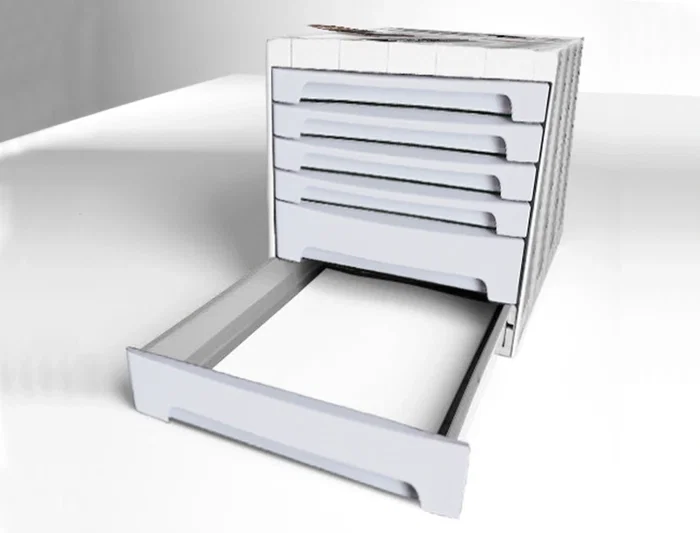 Archivo 2000 Fichero Cajones Sobremesa 305x370x215 mm Organizador Superior 6 Cajones Gris Opaco