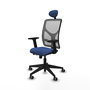 PIQUERAS Y CRESPO Silla de oficina Motilla con mecanismo Sincro/Traslack, Azul marino y Gris