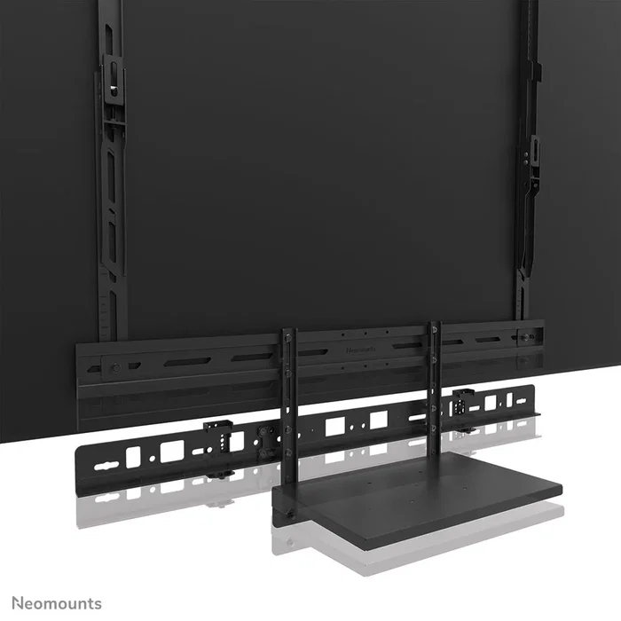 Neomounts AV60-500BL Soporte Kit Barra Videoconferencia y Estante para Portátil Universal, VESA 200x200 a 800x600 mm, Peso Máx. 8 kg, para Pantallas de 43" a 110"