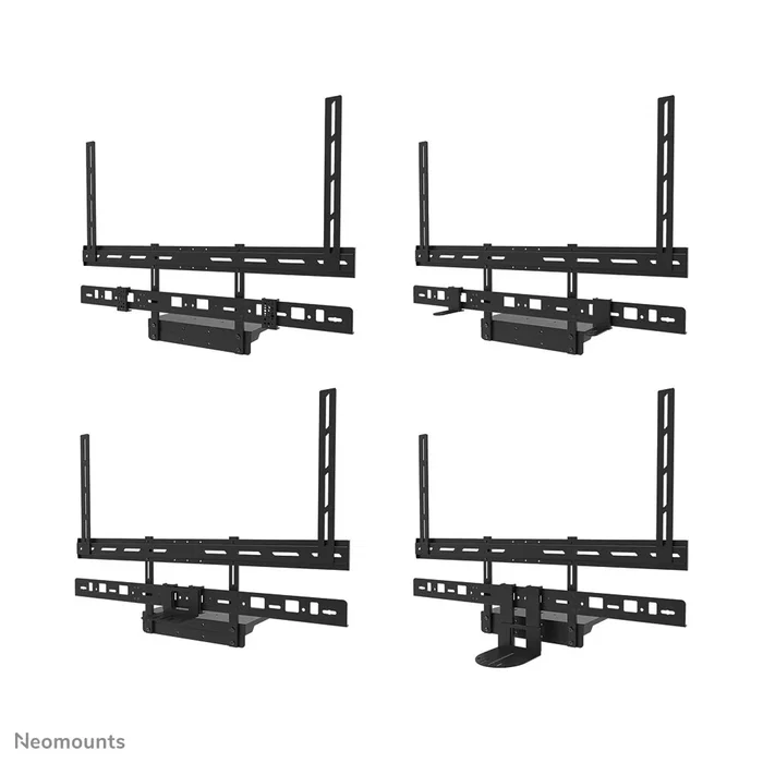 Neomounts AV60-500BL Soporte Kit Barra Videoconferencia y Estante para Portátil Universal, VESA 200x200 a 800x600 mm, Peso Máx. 8 kg, para Pantallas de 43" a 110"