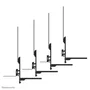Neomounts AV60-500BL Soporte Kit Barra Videoconferencia y Estante para Portátil Universal, VESA 200x200 a 800x600 mm, Peso Máx. 8 kg, para Pantallas de 43" a 110"