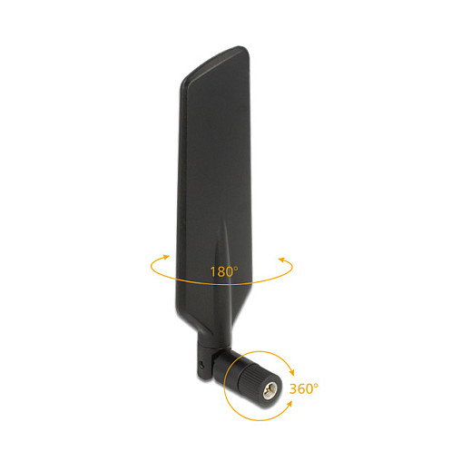 DeLOCK Antena LTE Dualband 12408, WLAN ac/a/b/g/n, SMA, 4 dBi, Omnidireccional, Giratoria con Junta Articulada, Frecuencia 0.698-5.875 GHz, Negro DeLOCK Antena LTE Dualband 12408, WLAN ac/a/b/g/n, SMA, 4 dBi, Omnidireccional, Giratoria con Junta Articulada, Frecuencia 0.698-5.875 GHz, Negro