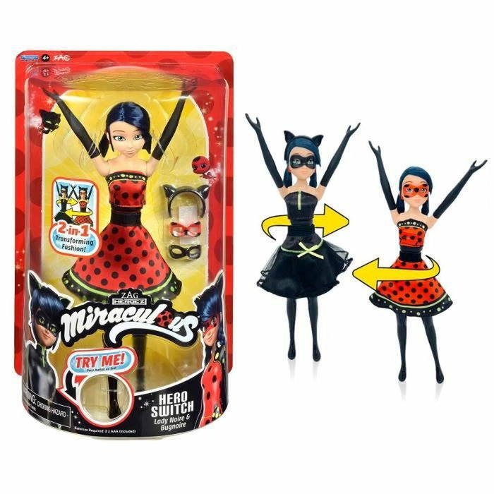 Bandai Muñeca Transformable Mariquita - Miraculous 26 cm - Cambio de ropa Bandai Muñeca Transformable Mariquita - Miraculous 26 cm - Cambio de ropa
