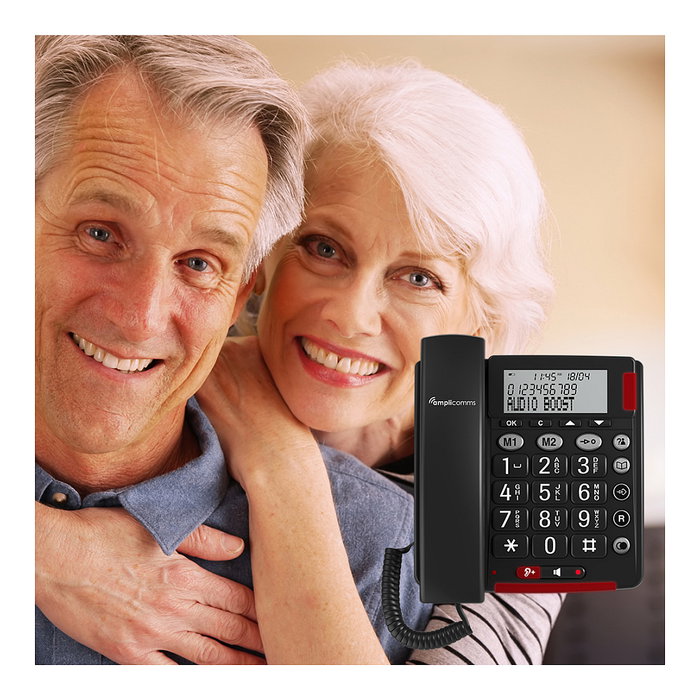 Amplicomms BIGTel 48 Plus Teléfono Fijo con Teclas Grandes Gris Oscuro