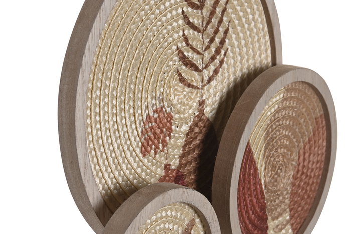 DKD Home Decor Decoración Abstracto MDF Seagrass Multicolor