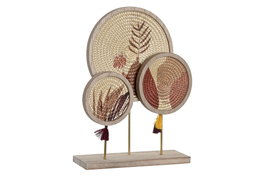 DKD Home Decor Decoración Abstracto MDF Seagrass Multicolor