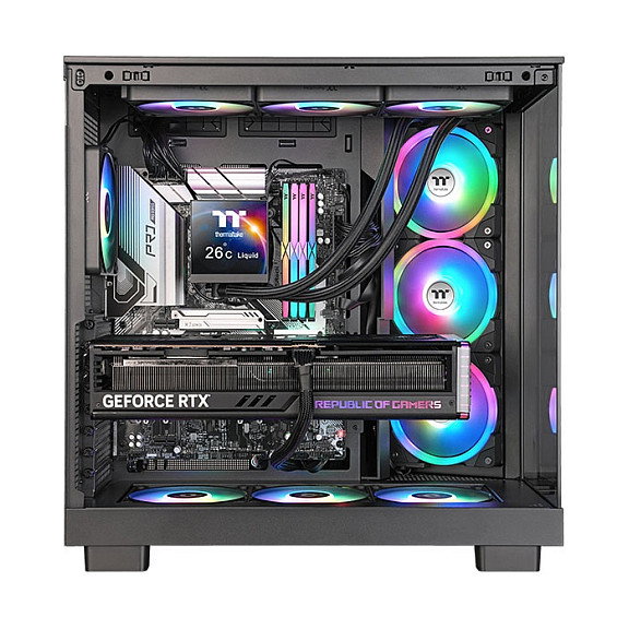 Thermaltake MAGFloe 360 Ultra ARGB AIO CPU Liquid Cooler, Negro, Refrigeración Líquida Todo en Uno, 3 Ventiladores de 12 cm, Radiador 360 mm, PWM, para Sockets AMD e Intel