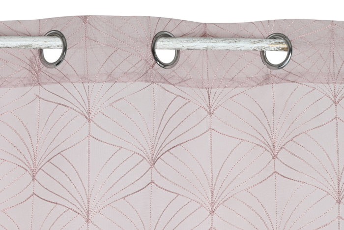 DKD Home Decor Cortina de Poliéster 140x260 con 8 Anillas Rosa Palo