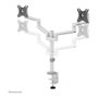 Newstar DS60-425WH2 Soporte Doble Monitor 17-27 pulgadas, Soporte de Escritorio Pinza/Atornillado, 8 kg, VESA 75x75/100x100, Blanco