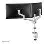 Newstar DS60-425WH2 Soporte Doble Monitor 17-27 pulgadas, Soporte de Escritorio Pinza/Atornillado, 8 kg, VESA 75x75/100x100, Blanco