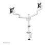 Newstar DS60-425WH2 Soporte Doble Monitor 17-27 pulgadas, Soporte de Escritorio Pinza/Atornillado, 8 kg, VESA 75x75/100x100, Blanco