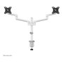 Newstar DS60-425WH2 Soporte Doble Monitor 17-27 pulgadas, Soporte de Escritorio Pinza/Atornillado, 8 kg, VESA 75x75/100x100, Blanco