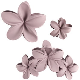 Cosmetic Club Juego de 3 Pinzas para el Pelo Modelos Surtidos Flor Botón Crema, Marrón, Hibiscus Rosa Palo