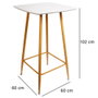Home Deco Factory Mesa Alta para Bar o Cocina 60x60 cm, Altura 102 cm, Diseño Contemporáneo
