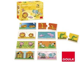 Goula Puzle Madera 20 Piezas Contrarios Leo el Rey de la Selva para Niños a Partir de 2 Años