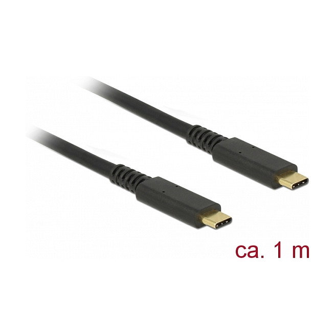 Delock Cable USB Tipo C 1 m - USB 10 Gbps, Conector Tipo C a Tipo C, PD 3.0 60 W, E-Marker, Coaxial, para Carga y Datos Rapida Delock Cable USB Tipo C 1 m - USB 10 Gbps, Conector Tipo C a Tipo C, PD 3.0 60 W, E-Marker, Coaxial, para Carga y Datos Rapida